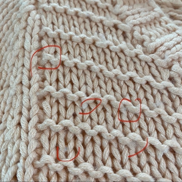 Charlotte Tarantola pompon Pink Wool Blend cable Open Knit Sweater Size XS - Picture 8 of 10